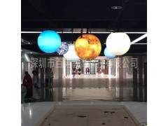 百诺科技馆科普悬吊太阳系模型 电动旋转发光太阳系八大行星模型图2