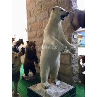植毛型仿真北极熊标本主题展览白熊模型影视机械仿真北极熊动态道具