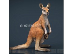 植毛型仿真袋鼠标本主题展示袋鼠模型图2